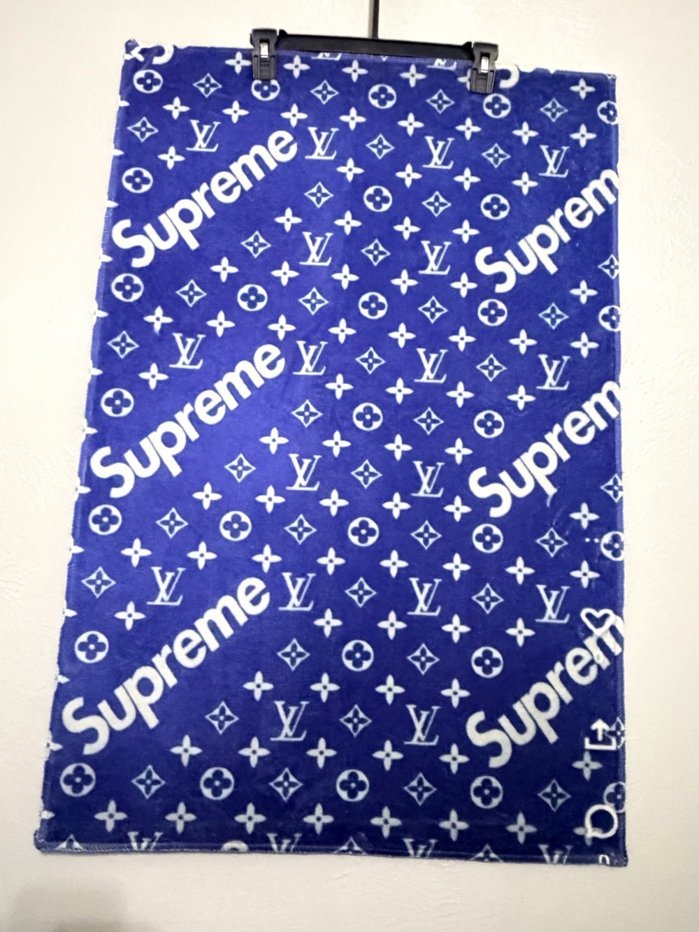 Custom Made Supreme/Luxury Designer Print Graphic Rug/Wall Decor 35x24 in. Blue